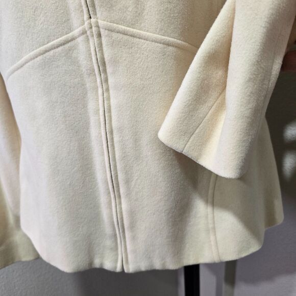 Vtg Wool Cashmere Blend Quiet Luxury Cream Minimalist Jacket Womens Sz 8 Louben - Picture 3 of 9